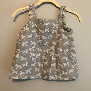 Gymboree Animal Party 7 Grey Pinstripe swing tank